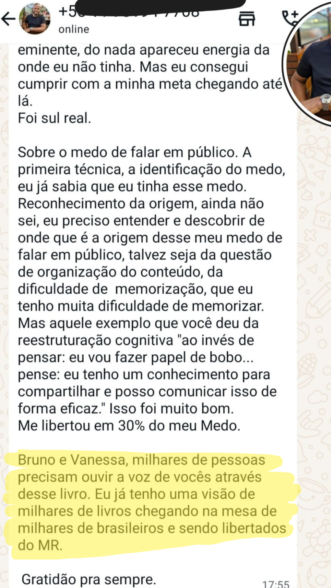 Depoimento de cliente satisfeito 2